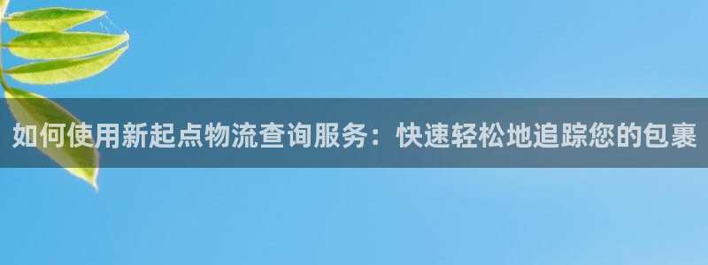 28圈p扣除：如何使用新起点物流查询